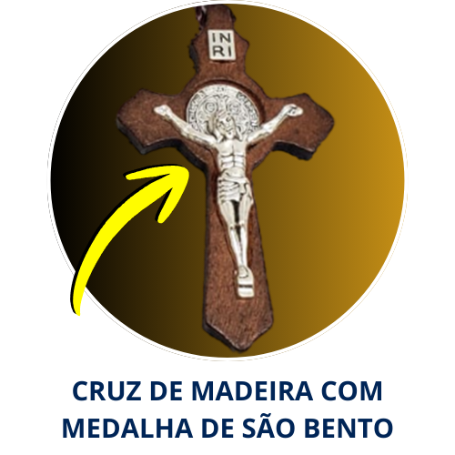 Cruz de Madeira com Medalha de São Bento